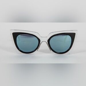 FENDI ORCHIDEA FF 0117/S IBZ/3J Crystal Black Azure Mirrored SUNGLASSES Like New